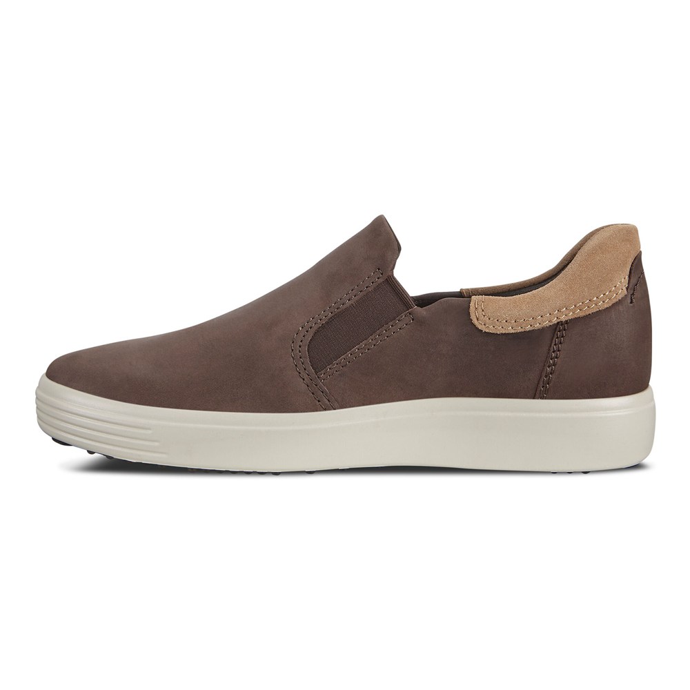 ECCO Mens Slip On Brown - Soft 7 Sneakerss - ESI-831952